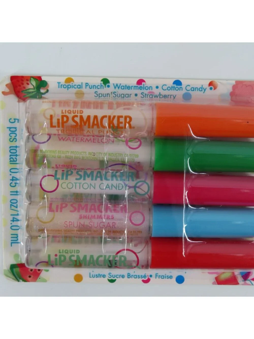 Lip Smacker Liquid Glosses 5 Pack Clear Glittered Flavored Party NEW Sealed